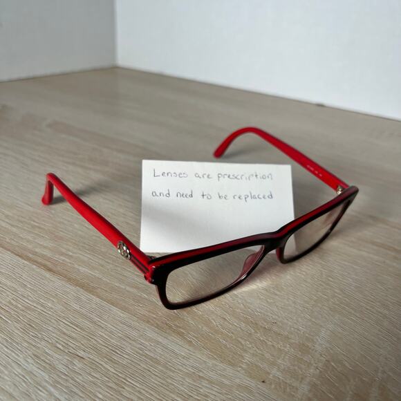 Gucci Accessories - Gucci GG3562 L9C Eyeglasses Dark Havana Red Butterfly Frame READ Italy